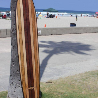 Photo of 7 foot wood surfboard wall art Shipping Included