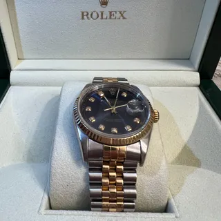 Photo of Rolex datejust 36mm Blue Oyster dial with Diamonds