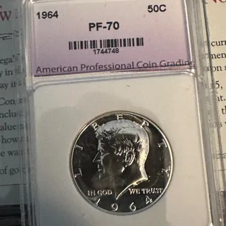 Photo of PF-70 1964 half dollar Beautiful coin