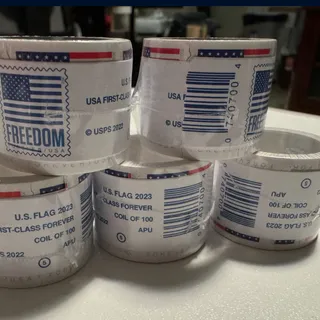 Photo of 5 Coils Of Forever Postage Stamps (500 Stamps)