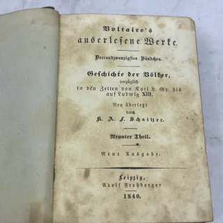 Photo of 1840 Voltaire's History of Peter the Great Part 1 German Book TE5-OB-3