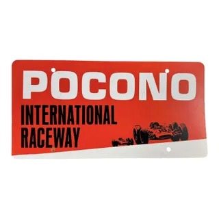 Photo of Pocono International Raceway Vanity Booster License Plate Plastic 1970s