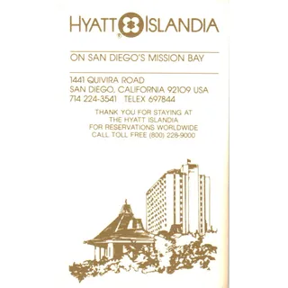 Photo of Hyatt Islandia San Diego CA Vintage Business Card SE3-B1