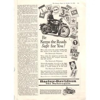 Photo of Harley Davidson Motorcycles 1926 Vintage Magazine Ad D10