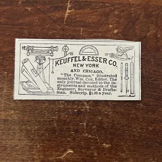 Photo of Keuffel & Esser Co NY The Compass Illustrated Original Advertisement AD8-P29