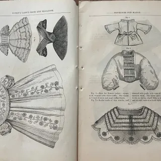 Photo of 1861 Juvenile Fashions for March Engravings ~12 Pages Godey's Lady's Book D4-7