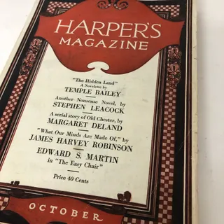 Photo of Harper’s Monthly Magazine October 1920 No. 845 “The Hidden Land” Novelette 