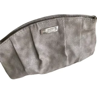 Photo of Giorgio Armani Pebbled Metallic Zip Top Travel Bag Satin Lined