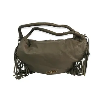 Photo of Elliot Lucca Campillo Lambs Leather Handbag Brown Double Handle Hobo Bag