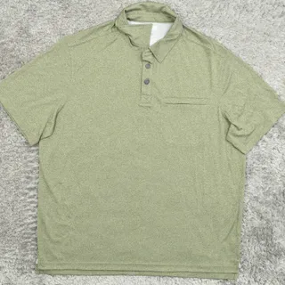 Photo of Duluth Trading Co Men's Adult Size XL Polo Relaxed Fit Green Polyester Short Sle