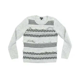 Photo of Talbots Women's Size P Pullover Sweater Lambswool Petite Gray Long Sleeve Nylon