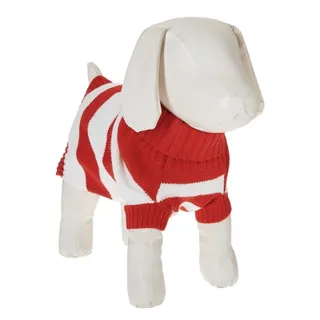 Photo of Red and white Dog Sweater size large