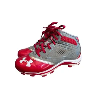 Photo of 4 Youth Under Armour Baseball Cleats Red White