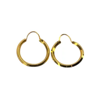 Photo of Goldtone Hoop Wire Hinged Pierced Earrings .75 Inch Diameter