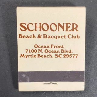Photo of Schooner Beach & Racquet Club Myrtle Beach, SC Full Matchbook c1975-80's