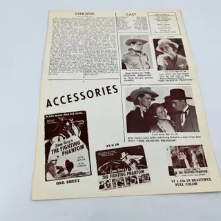 Photo of Zane Grey's The Fighting Phantom Original Pressbook Kent Taylor 9x12 FL1