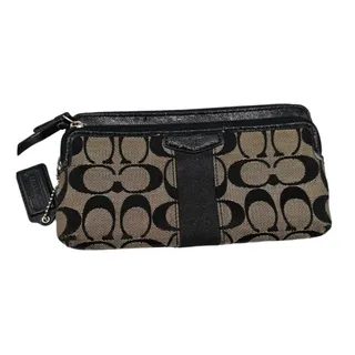 Photo of Coach Classic Black and Beige Wristlet Zip Wallet