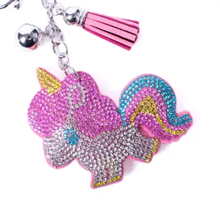 Photo of Bling Crystal Rhinestone Cartoon Unicorn Keychain