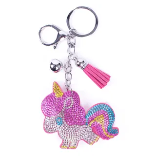 Photo of Bling Crystal Rhinestone Cartoon Unicorn Keychain