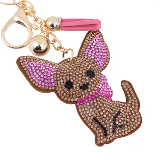 Photo of Bling Crystal Chihuahua Tassel Keychain
