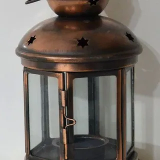 Photo of Star Pattern Metal Lantern Candle Holders Tea Light Set of 2 Lantern