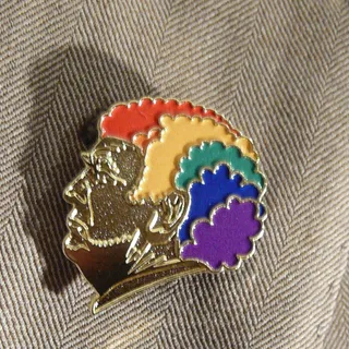 Photo of Schmoyalty Royalty Loyalty Clown Wig Hat & Lapel Pin