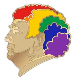 Photo of Schmoyalty Royalty Loyalty Clown Wig Hat & Lapel Pin