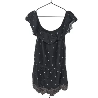 Photo of Aeropostale Womens Sz L Off Shoulder Romper Black White Boho