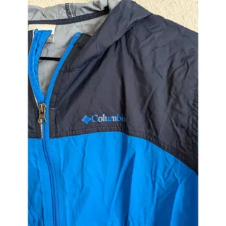 Photo of Columbia Boys Sz XL (18-20) Full Zip Windbreaker Jacket Light and Dark Blue