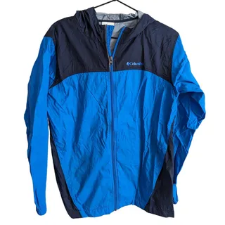 Photo of Columbia Boys Sz XL (18-20) Full Zip Windbreaker Jacket Light and Dark Blue
