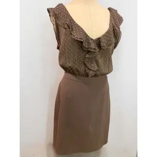 Photo of Size 12 Ann Taylor LOFT Dress Brown Sleeveless Blouse Bodice