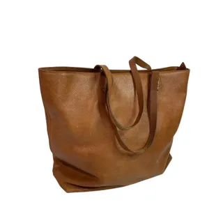 Photo of Madewell Brown Leather Transport Tote Shoulder Bag Zip Top Style J1952