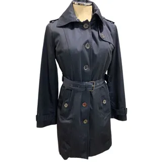 Photo of XS Michael Kors Womens Navy Blue Trench Coat with Removable Lining