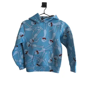 Photo of Boys Sz M Scuba Material Pullover Hoodie Blue Alien Figure
