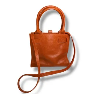 Photo of Furla Rust Pebbled Leather Handbag Satchel Shoulder Strap Italy