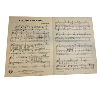 Photo of A Bushel and a Peck Guys and Dolls 1950 Sheet Music F Loesser