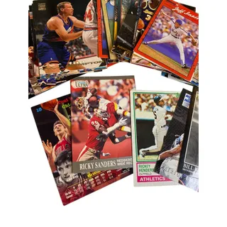 Photo of Set of 75 Vintage Sports Cards Assorted 1980s 1990s Baseball Basketball