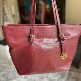 Photo of  Michael Kors Burgundy Leather Tote 