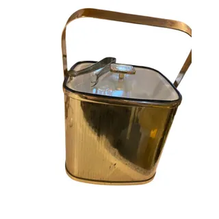 Photo of Vintage Culver Acrylic Goldtone MCM Ice Bucket and Tongs