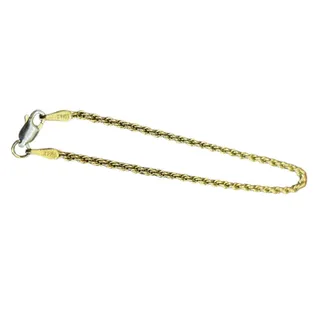 Photo of 7" Gold Plated Rope Chain Bracelet Stamped 925