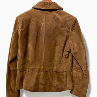 Photo of Coldwater Creek Women's Brown Suede Leather Blazer Jacket - Classic & Timeless