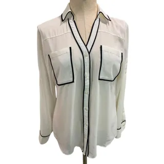 Photo of Size Medium Express Womens The Portofino Shirt Sheer Ivory Blouse