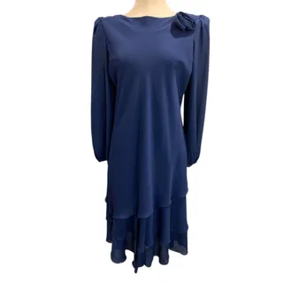 Photo of Medium After Dark Vintage Navy Blue Dress Shoulder Pads Rosette