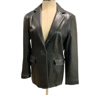 Photo of Size Medium Nine West Womens Black Leather Jacket Soft