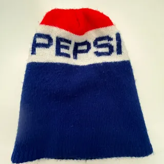 Photo of Vintage 1970s Knit Tootsie Roll Stocking Cap Beanie Hat With Pompom TF9