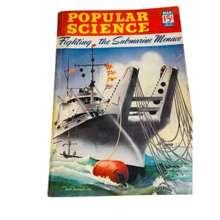 Photo of Popular Science March 1942 Magazine Fighting the Submarine Menace