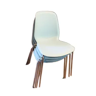 Photo of IKEA Set of 4 Leifarne Light Blue Modern Molded Dining Chairs on Chrome-Plated Legs