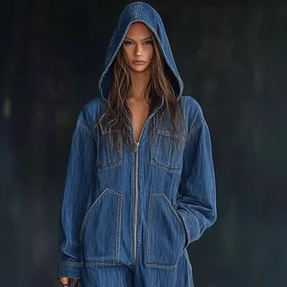 Photo of European Hooded Overall Jeans