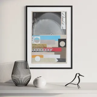 Photo of Original Mixed Media Modern Art Collage "Epilate" 6.25x9.5" Signed