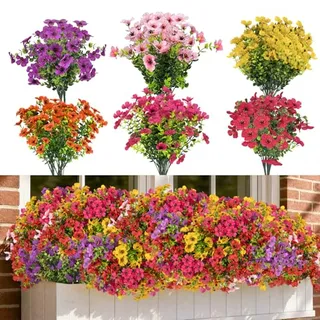 Photo of 12 Bundles Artificial Flowers for Outdoor